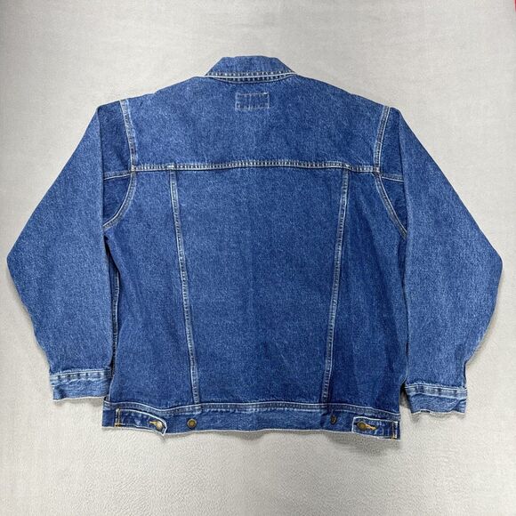 Wrangler Jean Jacket Mens Extra Large Blue Rugged Wear Trucker Denim RJK30AN - Picture 13 of 16